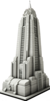 This image showcases a stunning stone skyscraper standing tall and proud against a transparent background, allowing the intricate details of its architecture to shine through. png