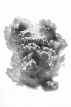 An image of serene white fluffy clouds hovering ethereally on a transparent background. png