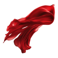 A billowing red silk ribbon gracefully glides through the air against a clear, see-through backdrop. png