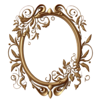 This image is a vintage-style frame that has been designed with intricate decorative details, giving it a realistic, antique look. png