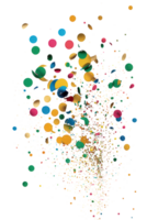 A vibrant and playful image of colorful confetti scattered on a transparent background, perfect for celebrating joyous occasions. png