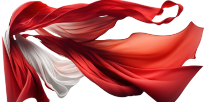 A vibrant, flowing red silk seems to be suspended in mid-air against a clear background, its delicate movements appearing almost ethereal in nature. png