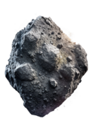 Asteroid floating on a clear canvas, appearing almost within reach with its realistic details and textures. png