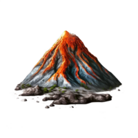 A stately volcano stands tall, its cone rising sharply and majestically towards the sky. png