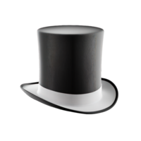 A classic top hat, so realistic you can almost touch the luxurious fabric and feel the crisp edges of the brim, set against a clear, transparent background. png