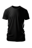 A plain, white short sleeve t-shirt, designed with a realistic texture and placed on a transparent background. png