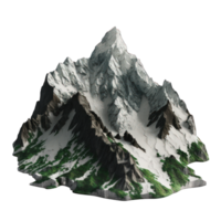 Transparent mountains loom tall and proud against a clear backdrop, their detailed peaks and valleys standing out in a stunningly realistic display.Generative AI png