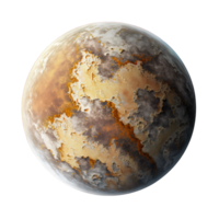 A beautiful and detailed planet gleams against a clear, transparent background, creating a mesmerizing display of interstellar wonder. png