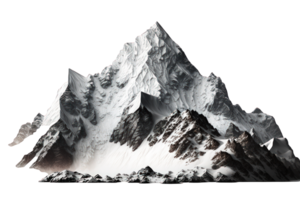 This image features stunning, life-like mountains standing tall on a transparent background, giving the impression that they could be placed in any setting. png