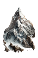 This image is a stunning depiction of mountain peaks in incredible detail and realism, set against a transparent background for maximum versatility and use. png