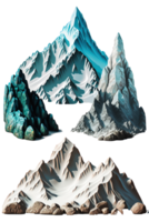 This image features a beautiful and realistic mountain range set against a clean and transparent background, resulting in a stunning and mesmerizing visual display. png