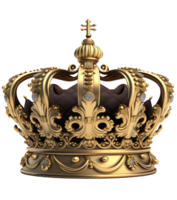 ein königlich und Regal golden Krone, schimmernd mit ein realistisch scheinen, ist einstellen gegen ein klar und transparent Hintergrund, bereit zu vermitteln es ist majestätisch Aura zu irgendein Projekt oder design.generativ ai png