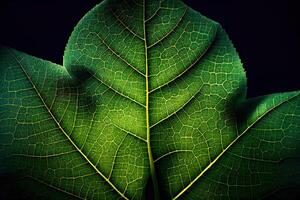 Leaves leaf texture green organic background macro layout closeu. Generative Ai photo