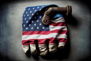 Made in USA, American workforce, blue collar worker, or Labor Day concept. photo