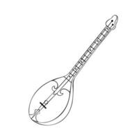 Dombyra Kazakh traditional folk musiacal instrument. Vector illustration.