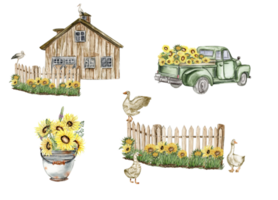 vattenfärg hand dragen vår trädgård full av solrosor fyrkant ram . vattenfärg illustration för scrapbooking.tecknad film hand dragen bakgrund med blomma för barn design.perfekt för bröllop inbjudan. png