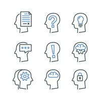 Human head profile,Brainstorming, creative ,idea icon vector image. Can also be used for cyber security. Suitable for use on web apps, mobile apps and print media