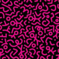 90s seamless pattern with squiggle on black background vector