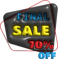 3d illustration Sale banner design,Shopping deal offer discount,Final sale 70 percent off. png