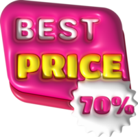 3d illustration Sale banner design,Shopping deal offer discount,Best price 70 percent off. png