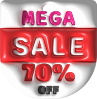 3d illustration Sale banner design,Shopping deal offer discount,Mega sale 70 percentage off. png