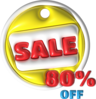 3d illustration Sale banner template design,sale special offer up to 80 percent off. png