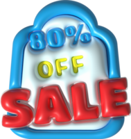 3d illustration Sale banner design,Shopping deal offer discount,sale 80 percent off. png