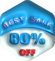 3d illustration Sale banner design,Shopping deal offer discount,Best sale 80 percent off. png