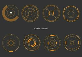 HUD UI for business set. futuristic user interface stock vector, HUD round frames aim control target interface vector image vectorstock.