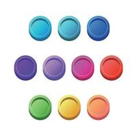 Simple of gradient buttons.Collection of colorful buttons in flat style.web site,and ui vector