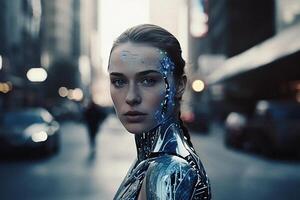 Future AI Robots and Cyborgs Redefine Humanity created with Technology photo