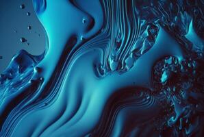 fluid blue paint,wavy blue fluid background, abstract art. photo