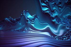 fluid blue paint,wavy blue fluid background, abstract art. photo