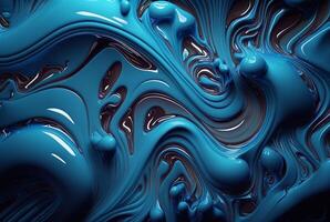 fluid blue paint,wavy blue fluid background, abstract art. photo