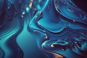 fluid blue paint,wavy blue fluid background, abstract art. photo