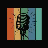 illustration vector of microphone vintage vocal music perfect for print,logo,etc