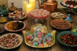 Oriental sweets and candies are sold at a bazaar in Israel. photo