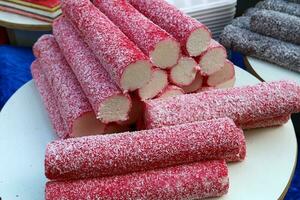 Oriental sweets and candies are sold at a bazaar in Israel. photo