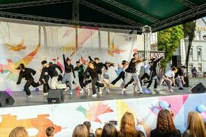 Grodno, Belarus - September 03, 2022 Youth Center Grodno, street PRO100 DANCE, dance festival with the participation of choreographic groups of different genres. photo