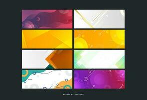 Modern banner background. colorful, gradation ,suitable for your business needs, 8 sets of collection vector