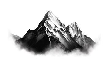 Mountain range black and white, pencil illustration of mountain range black and white, pencil photo