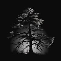 pino árbol silueta negro ilustración de generado ai pino árbol silueta negro foto