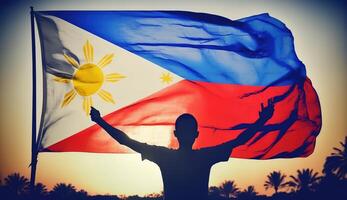 Happy national holiday. Celebrated annually on June 12 in Philippine. . photo