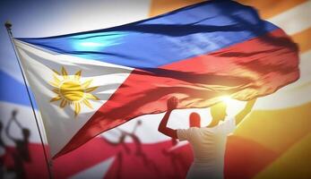 Happy national holiday. Celebrated annually on June 12 in Philippine. . photo