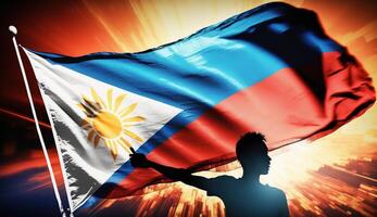 Happy national holiday. Celebrated annually on June 12 in Philippine. . photo