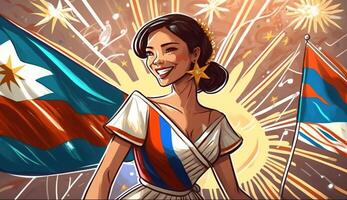 Happy national holiday. Celebrated annually on June 12 in Philippine. . photo