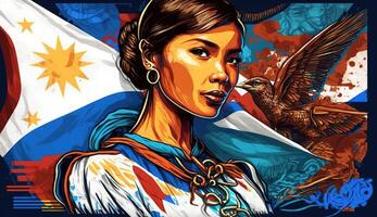 Happy national holiday. Celebrated annually on June 12 in Philippine. . photo