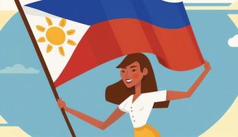 Happy national holiday. Celebrated annually on June 12 in Philippine. . photo