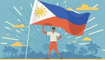 contento nacional día festivo. celebrado anualmente en junio 12 en filipino. ai generado. foto