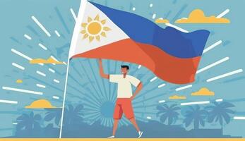 Happy national holiday. Celebrated annually on June 12 in Philippine. . photo